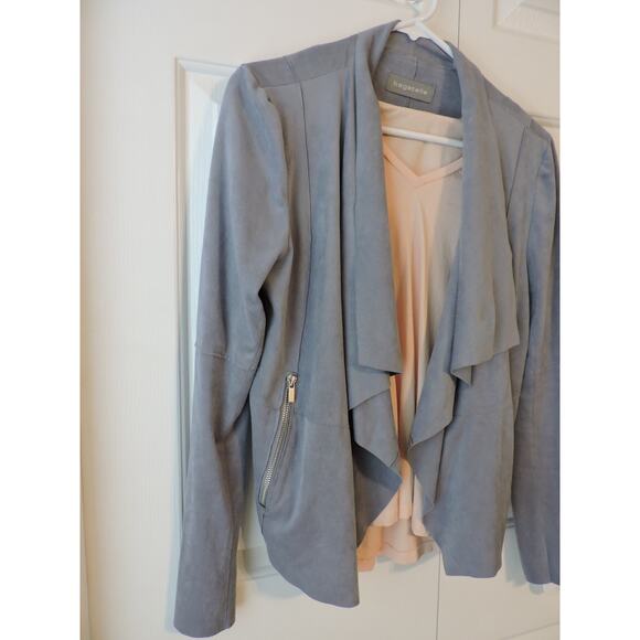 Bagatelle Faux Suede Jacket Open Drape Front Size M - Picture 2 of 4